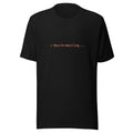 Black t-shirt with orange text reading ✳ Razzle-dazzling...
