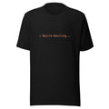 Black tee with orange text reading ✳ Razzle-dazzling...